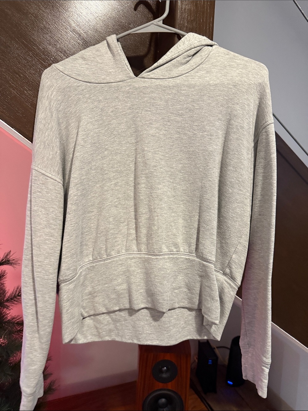 aerie Light Gray Hooded Pullover Sweatshirt